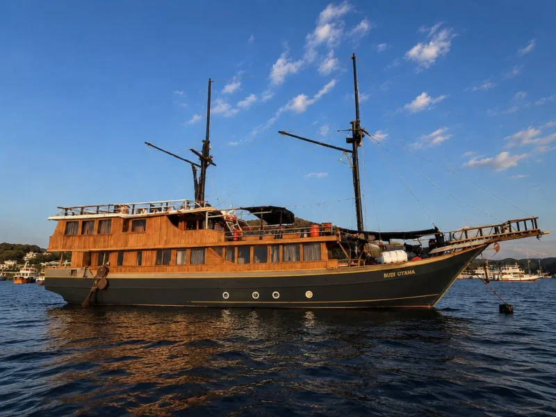 Sailing Komodo 3D2N with Budi Utama Superior Phinisi 8 Cabin — Boat in Labuan Bajo Town, Labuan Bajo